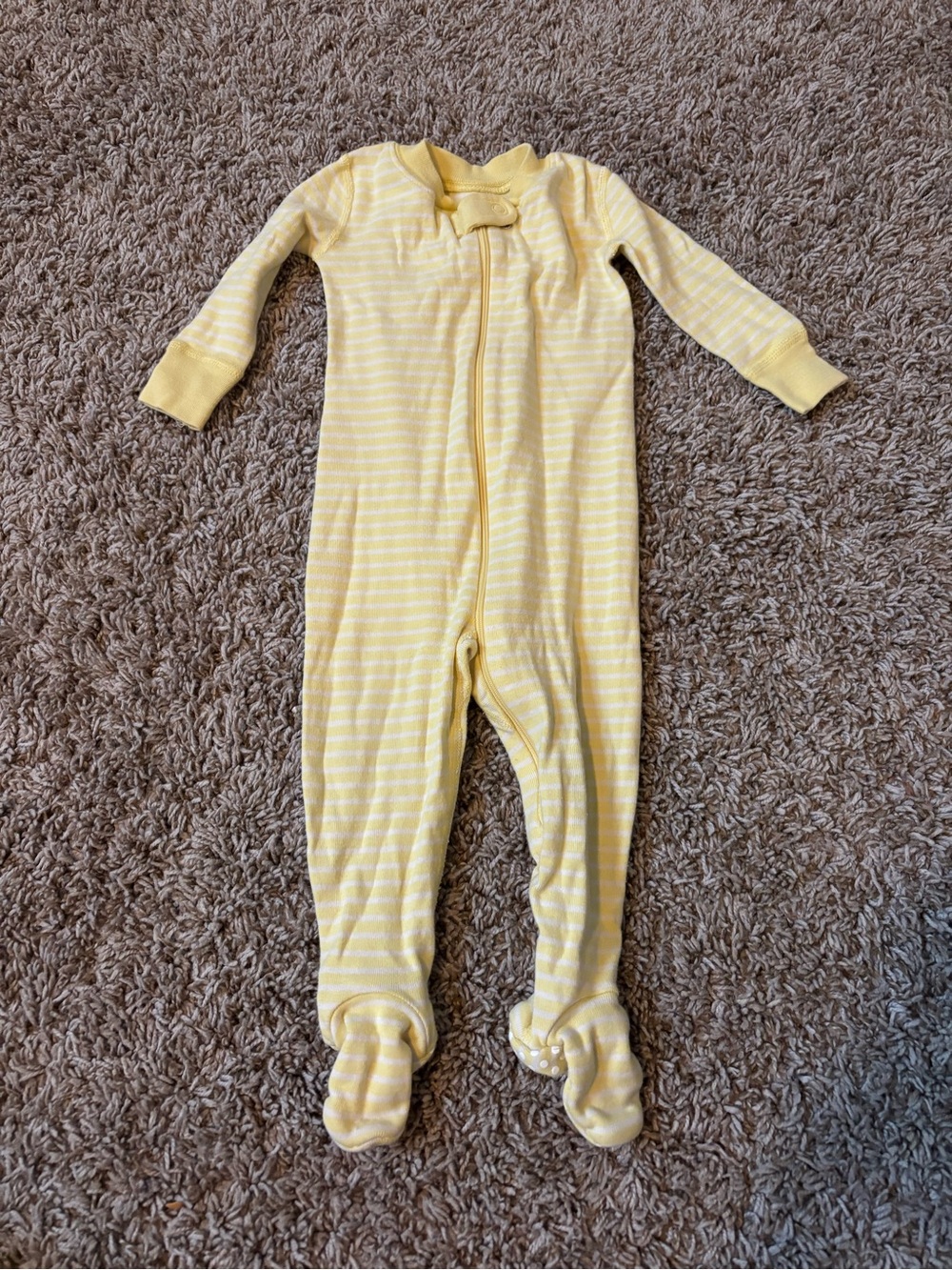 Hannah Andersson Yellow Striped Kids One-Piece Footed Sleepwear